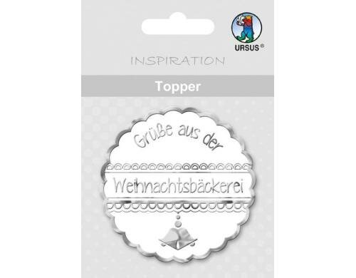 URSUS Weihnachtsdeko Topper Weihnachtsbäck. 8 Stück, weiss/silber