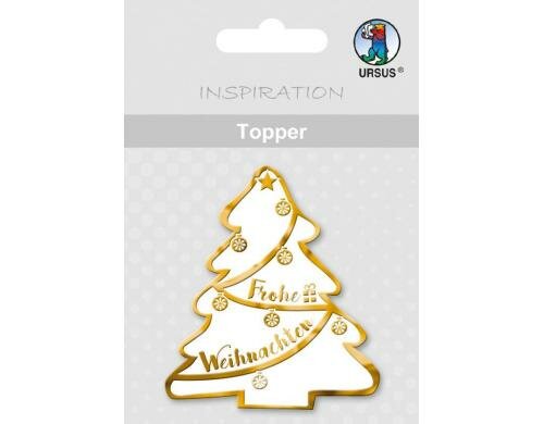 URSUS Weihnachtsdeko Topper Weihnachten 8 Stück, weiss/gold