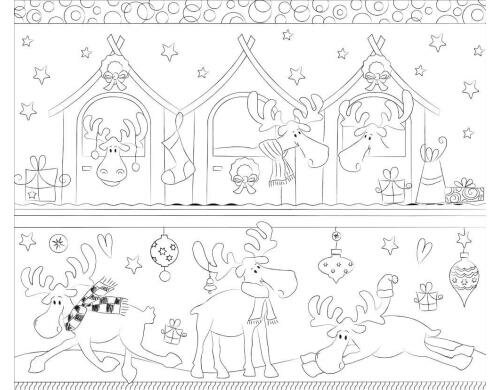 URSUS Tischset zum Ausmalen Elche 5 Blatt, Grösse 33x40cm