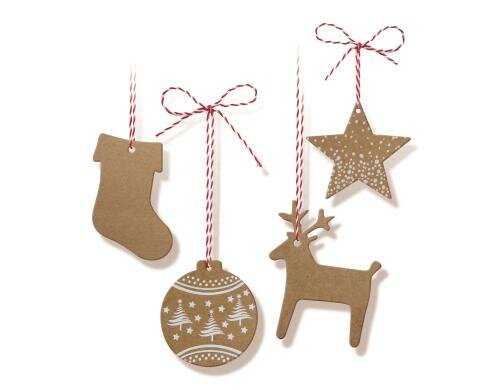 URSUS Geschenkanhänger Christmas 20 Paper Tags, 3m Kordel