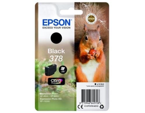 Tinte Epson C13T37814010 Photo Black 378 240 Seiten, 5,5ml, zu XP-8500/15000