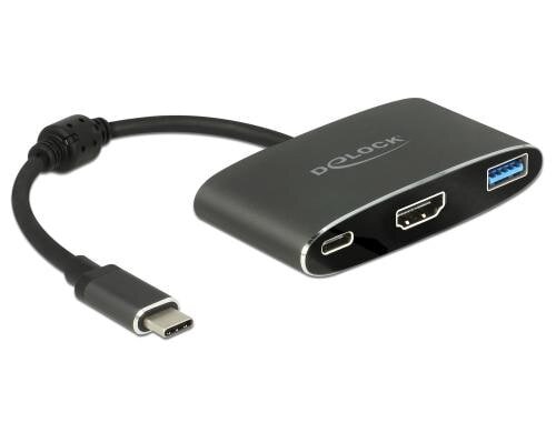 Monitoradapter USB Typ-C zu HDMI/USB3 & PD 4K bis 30Hz, schwarz, DP Alternate Mode