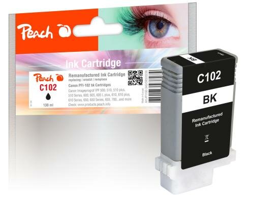Peach Tinte Canon PFI-102 black, 130ml