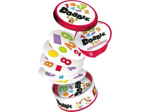 Dobble 1, 2, 3 Alter: 3+, für 2-5 Spieler, 10 min