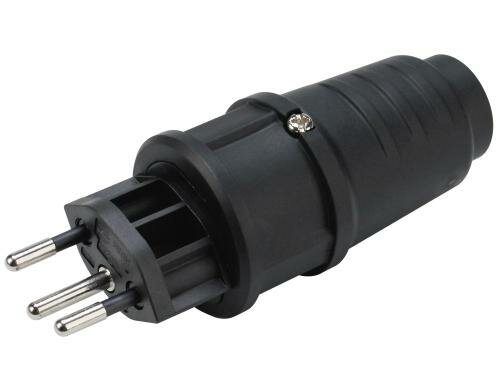 STEFFEN STEKO Basic Stecker T12 schwarz, teilisoliert, IP54
