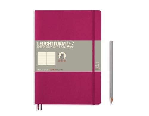 Leuchtturm Notizbuch Softcover B5 dottet Beere, 121 Seiten