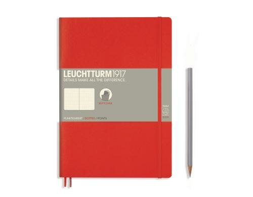 Leuchtturm Notizbuch Softcover B5 dottet Rot, 121 Seiten