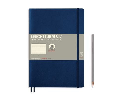 Leuchtturm Notizbuch Softcover B5 dottet Marine, 121 Seiten