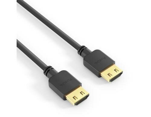 PureInstall, HDMI Kabel, 2.00m schwarz Dünnes, High-Speed mit Ethernet HDMI