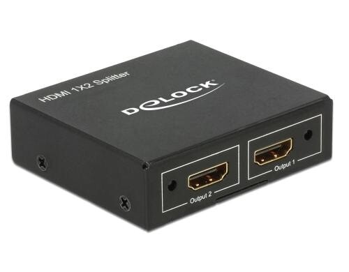 Delock Monitorsplitter HDMI/Bu - 2x HDMI/Bu aktiv verstärkt, Netzteil, 3840x2160@30Hz