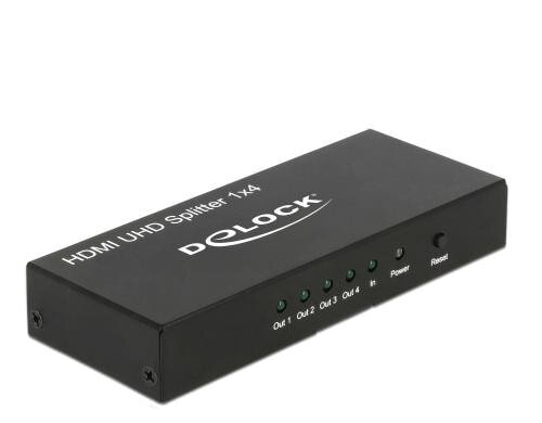 Delock Monitorsplitter HDMI/Bu - 4x HDMI/Bu aktiv verstärkt, Netzteil, 3840x2160@60Hz