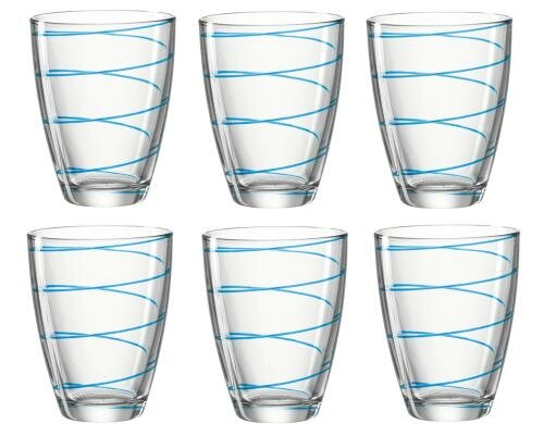 Montana Trinkglas Jolly 350ml blau 6er Set, H: 11cm, D: 9cm