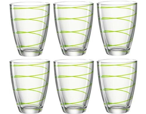 Montana Trinkglas Jolly 350ml grün 6er Set, H: 11cm, D: 9cm