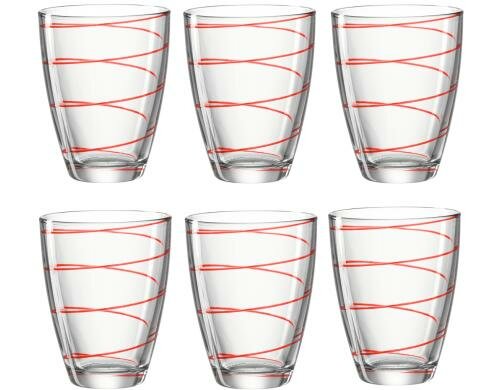 Montana Trinkglas Jolly 350ml rot 6er Set, H: 11cm, D: 9cm