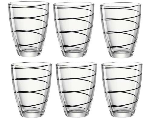 Montana Trinkglas Jolly 350ml schwarz 6er Set, H: 11cm, D: 9cm