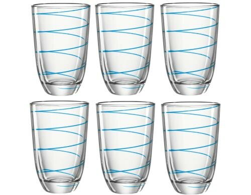 Montana Trinkglas Jolly 430ml blau 6er Set, H: 13cm, D: 9cm