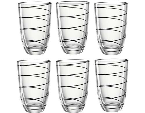 Montana Trinkglas Jolly 430ml schwarz 6er Set, H: 13cm, D: 9cm