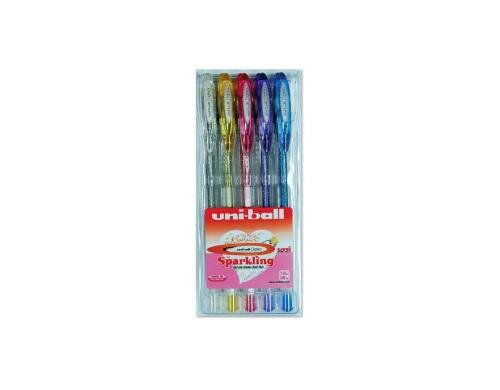 UNIBALL SIGNO Sparkling 1 mm Gel-Ink Roller ass. - Etui zu 5 Stk