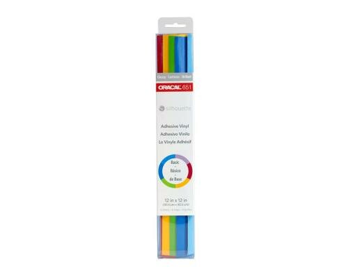 Silhouette Samplerpaket Vinyl Oracal 651 Basics, 6 Blatt à 30.5 x 30.5 cm