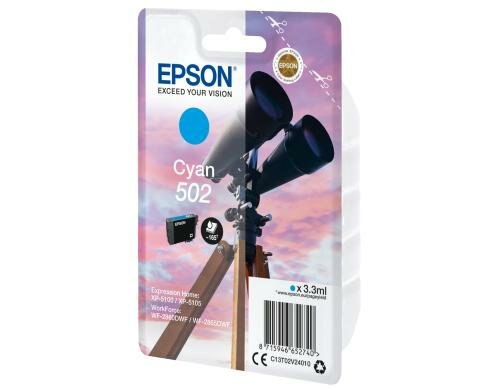Tinte Epson 502 / T02V24010 cyan, 3.3ml 165 Seiten, zu Home XP-5100/05, WF-2860
