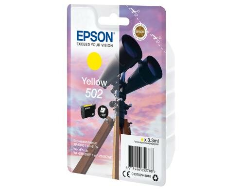 Tinte Epson 502 / T02V44010 yellow, 3.3ml 165 Seiten, zu Home XP-5100/05, WF-2860