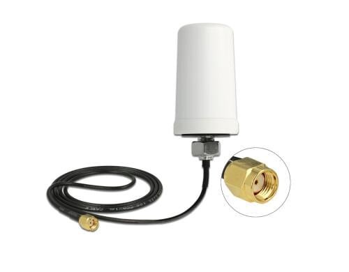 Delock Outdoor WLAN Antenne, IP67, 1m Kabel RP-SMA, Dualband Rundstrahl Auto/Dach