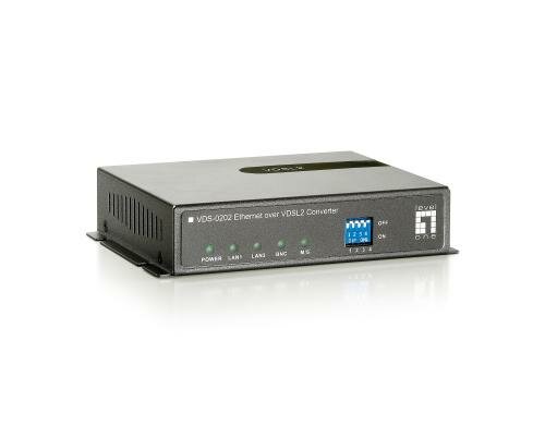 LevelOne VDS-0202: Media Konvert. RJ45-VDSL 1 Coax, 2 LAN
