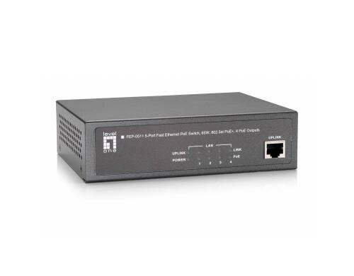 LevelOne FEP-0511: 5Port Switch, PoE 65W PoE Budget