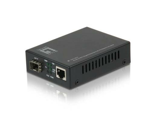 LevelOne GVT-2010: Media Konverter RJ45-SFP 1Gbps Ethernet, SFP