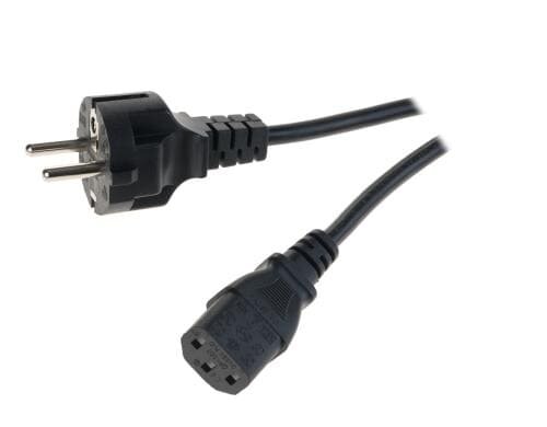 Netzkabel International Schuko gerade - C13 1.0 m, schwarz, 3x 0.75mm2 H05VV-F 3G