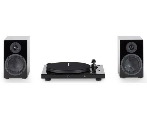 Pro-Ject Juke Box E HiFi Set, schwarz Plattenspieler inklusive 2 Boxen