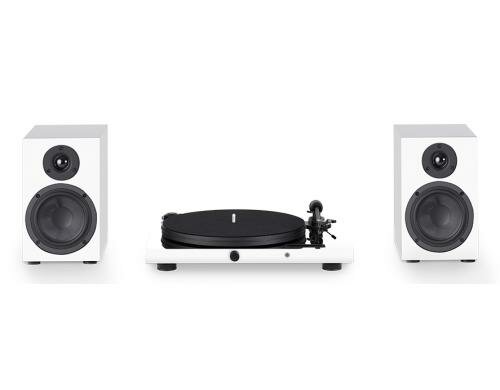Pro-Ject Juke Box E HiFi Set, weiss Plattenspieler inklusive 2 Boxen