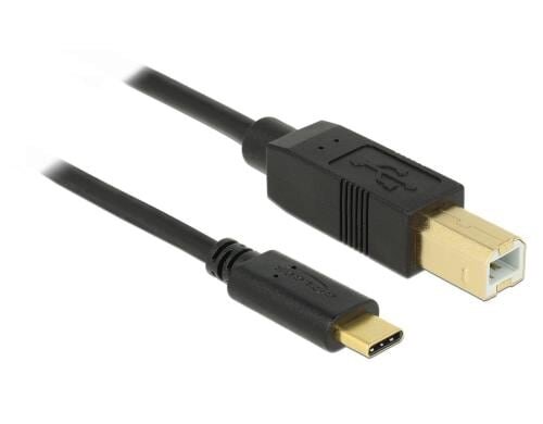 USB2.0-Kabel TypC-B: 4m, schwarz max. 480Mbps, Typ-C auf B