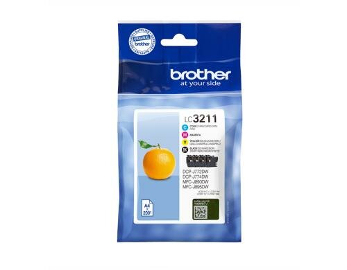 Tinte Brother LC-3211VAL Value Pack Cyan, Magenta, Yellow, Black
