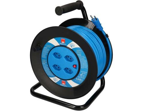 Max Hauri Kabeltrommel 50m 4x T13 Steckdose, mit Thermoschutz