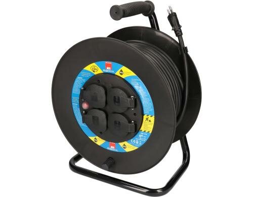 Max Hauri Kabeltrommel 33m IP44 4x T13 Steckdose, mit Thermoschutz