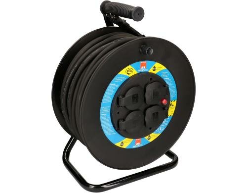 Max Hauri Kabeltrommel 50m IP44 4x T13 Steckdose, mit Thermoschutz