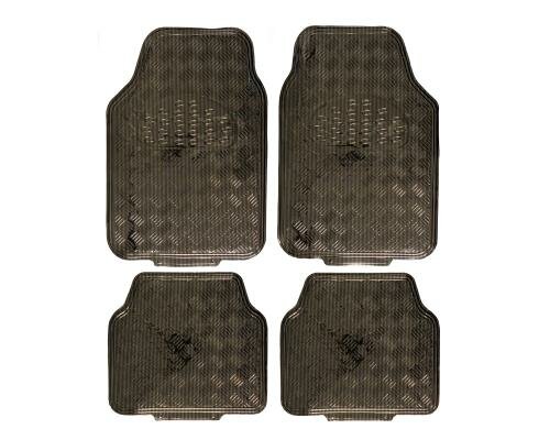 Fussmatten-Set 4 Teilig Carbon Riffel Look, Set