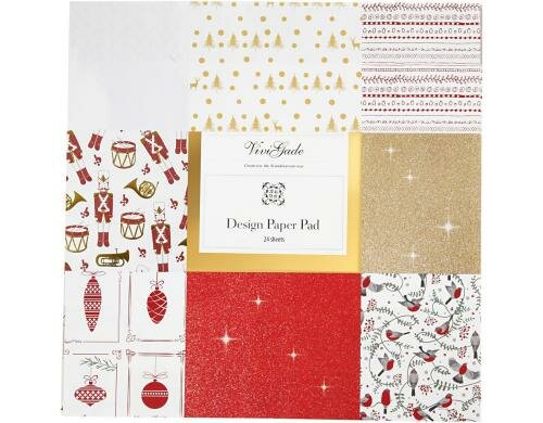 Creativ Company Design-Papier Weihnachten als Block, 24 blatt, 30.5 x 30.5 cm