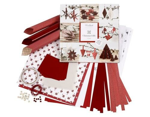 Creativ Company Set zum Flechten und Falten weiss/rot