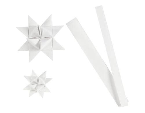 Creativ Company Papierstreifen Fröbelsterne weiss, für 8 Sterne, D: 6.5 + 11.5 cm
