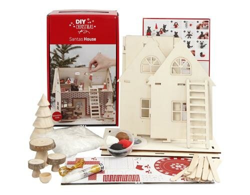 Creativ Company Bastelset Weihnachtsmann Haus, H: 24.5 cm