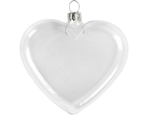 Creativ Company Glasherz zum Befüllen 6 Stück, 7.8 x 9 x 2.1 cm