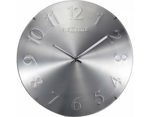 NexTime Wanduhr Elegant Dome silber Durchmesser 35 cm