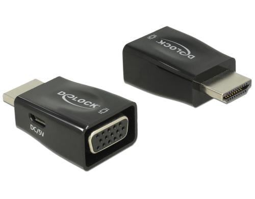 Monitoradapter HDMI-A zu VGA-Bu schwarz HDMI-A Stecker zu VGA 15pin Buchse