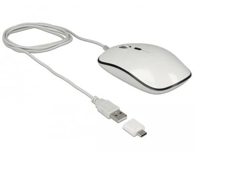 Delock 12532, 4 Tasten Maus USB Typ-A + USB Type-C