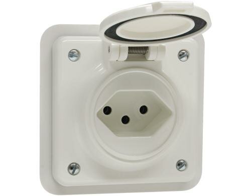 Steffen Steckdose 1xT13 nass, NUP weiss, mit Steckklemmen, IP54