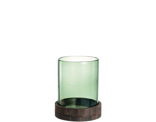 LEONARDO Windlicht 25 grün Holzsockel 1 Stück
