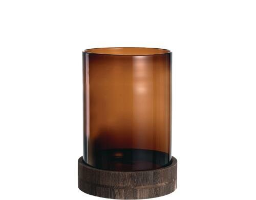 LEONARDO Windlicht 38 braun Holzsockel 1 Stück
