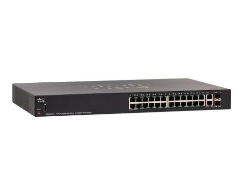 Cisco SG250X-24P: 24 Port Smart Switch 24xGE, 24xPoE+ (195W), 2xSFP+, 2xRJ45 10G